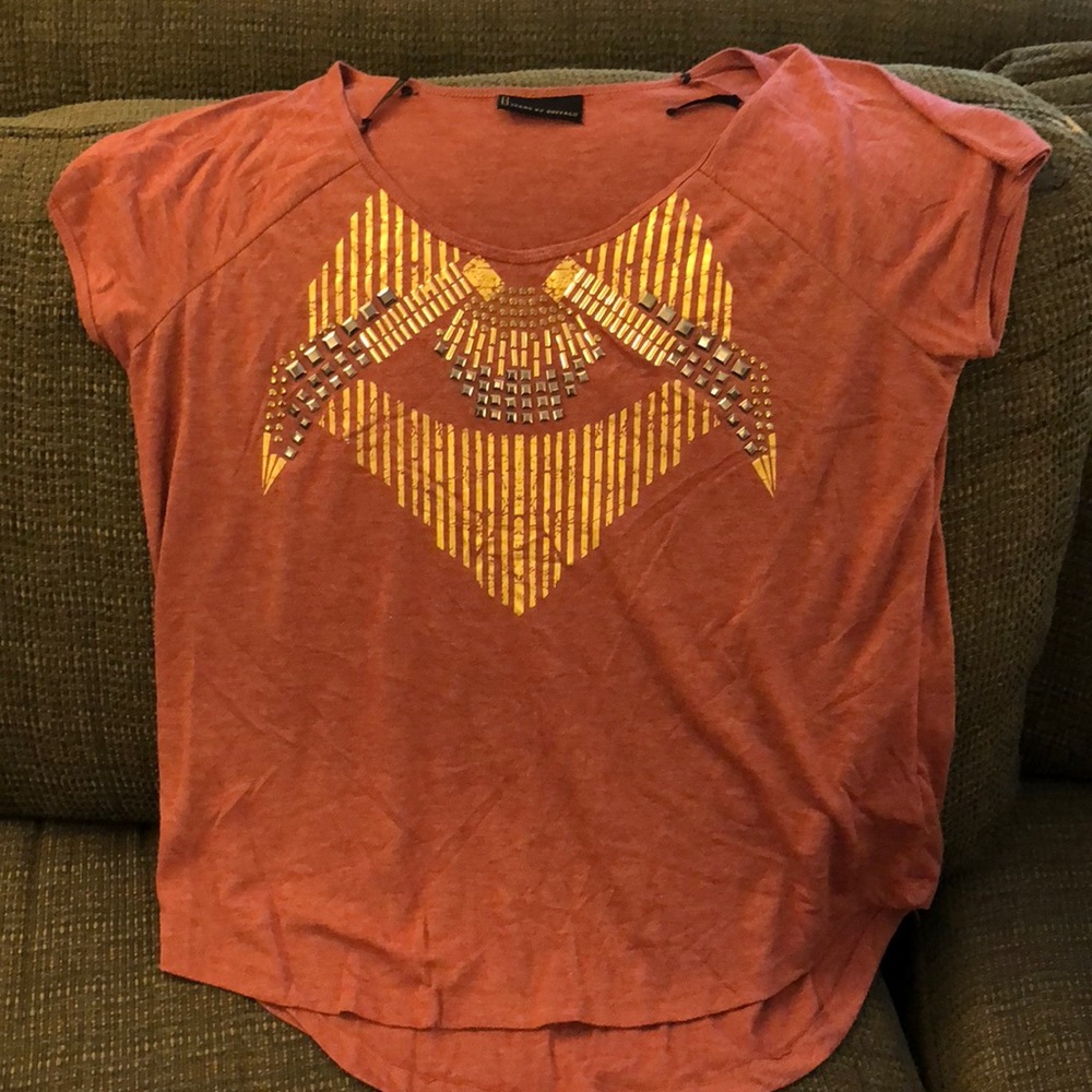 Stud Embellished Tee WITH cami/bra strap holders.